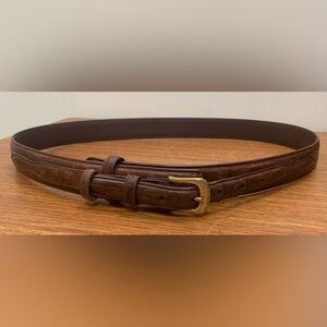 DDD 3-D brass buckle leather western belt